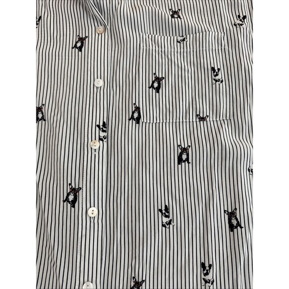 LOT 2 JANE + DELANCEY Button Up Blouse Size Large - Dog & Cheetah Print - Picture 7 of 10